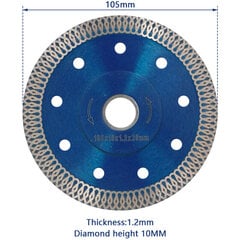 105 x 20 x 10 mm timanttileikkuulevy pyörösahahiomakoneeseen hinta ja tiedot | Sahat ja sirkkelit | hobbyhall.fi