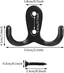 Coat Hook, 15 Piece Double Coat Hook Antiikkikoukut ja tapit; Seinä hinta ja tiedot | Taskulamput ja valonheittimet | hobbyhall.fi