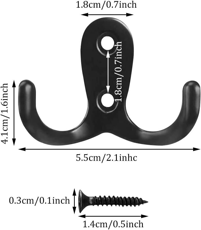 Coat Hook, 15 Piece Double Coat Hook Antiikkikoukut ja tapit; Seinä hinta ja tiedot | Taskulamput ja valonheittimet | hobbyhall.fi