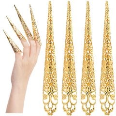 4 kpl Finger Nail Tip Claw Rings Ancient Queen Fingertip Claw hinta ja tiedot | Korusetit | hobbyhall.fi