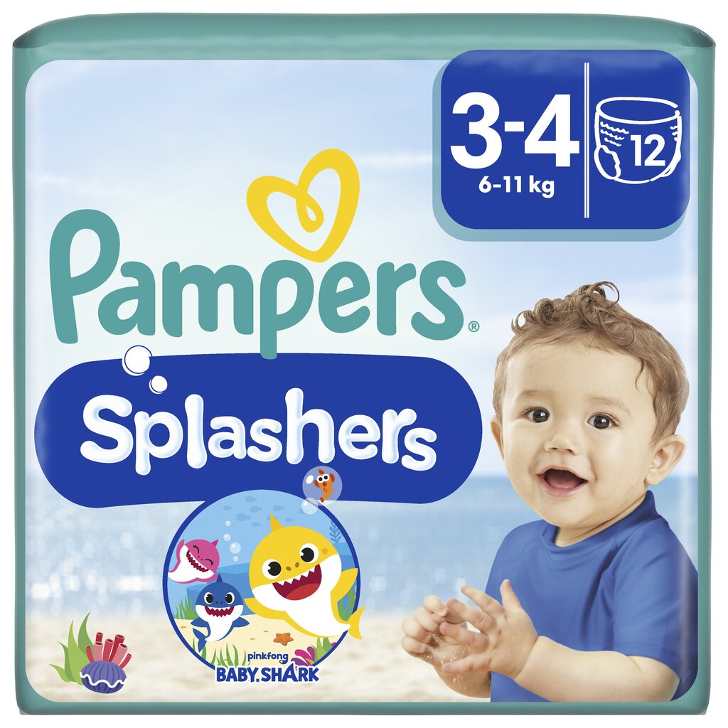 PAMPERS Splashers vaipat, 6 - 11 kg, 12 kpl hinta ja tiedot | Vaipat | hobbyhall.fi