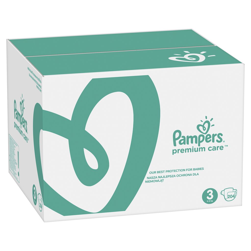 Vaipat PAMPERS Premium Monthly Pack koko 3, 6-10 kg, 204 kpl hinta ja tiedot | Vaipat | hobbyhall.fi