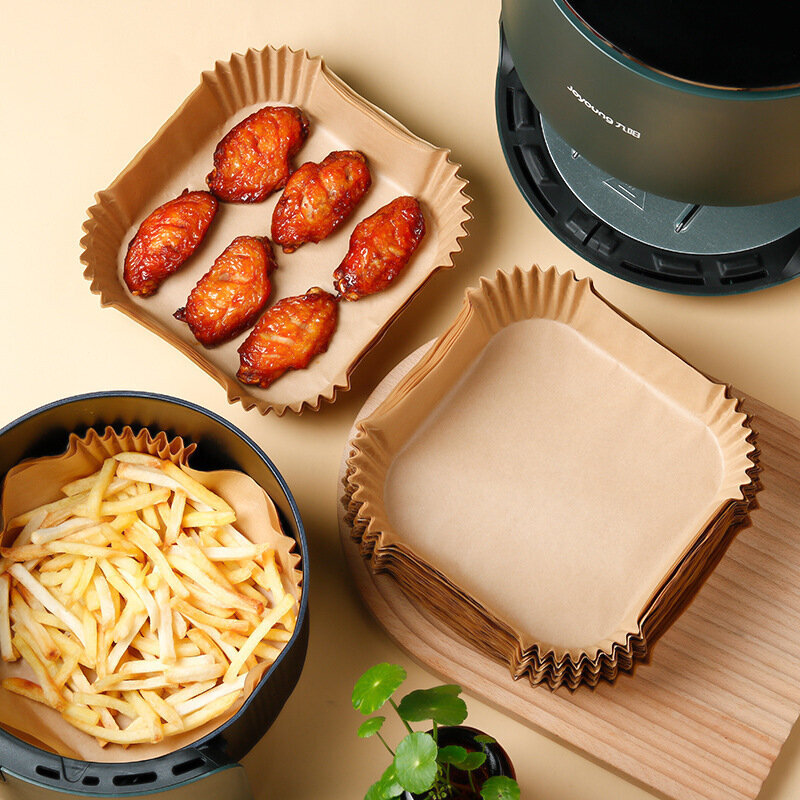 Neliönmuotoinen 50-pack Air Fryer Paperi - Bruna 20 x 20 cm Brun hinta ja tiedot | Airfryerit ja friteerauskeittimet | hobbyhall.fi