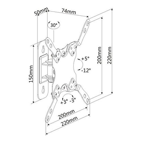 Ewent EW1520 13-42" hinta ja tiedot | TV-seinätelineet | hobbyhall.fi