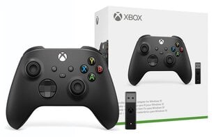 Microsoft Xbox -langaton ohjain + Wireless Adapter for Windows, peliohjainpaketti, musta hinta ja tiedot | Microsoft Tietokoneet ja pelaaminen | hobbyhall.fi