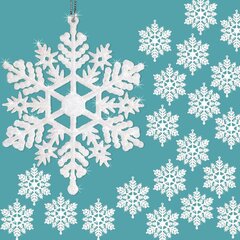 24 kpl Christmas Glitter Snowflake Ornaments White Snowflake hinta ja tiedot | Ruohonleikkurit | hobbyhall.fi