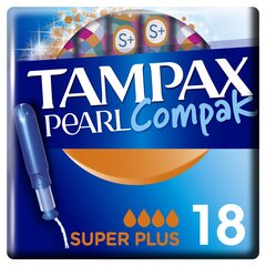 Tamponit TAMPAX Compak Pearl Super Plus 18 kpl hinta ja tiedot | Tampax Hajuvedet ja kosmetiikka | hobbyhall.fi