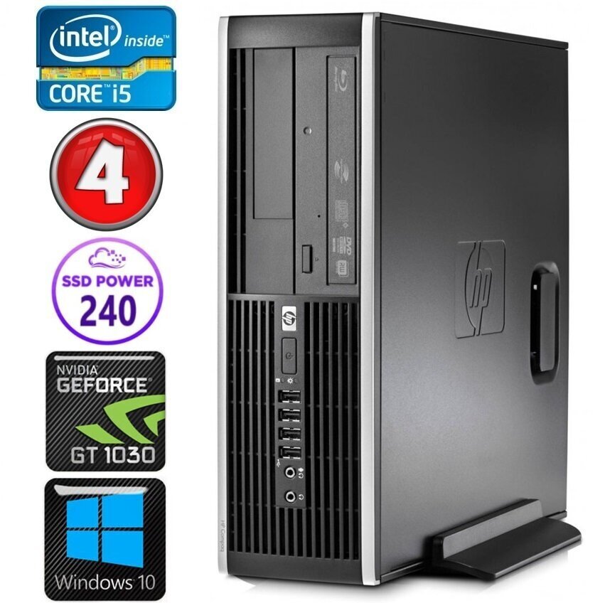 HP 8100 Elite SFF i5-750 4GB 240SSD GT1030 2GB DVD WIN10 hinta ja tiedot | Pöytätietokoneet | hobbyhall.fi