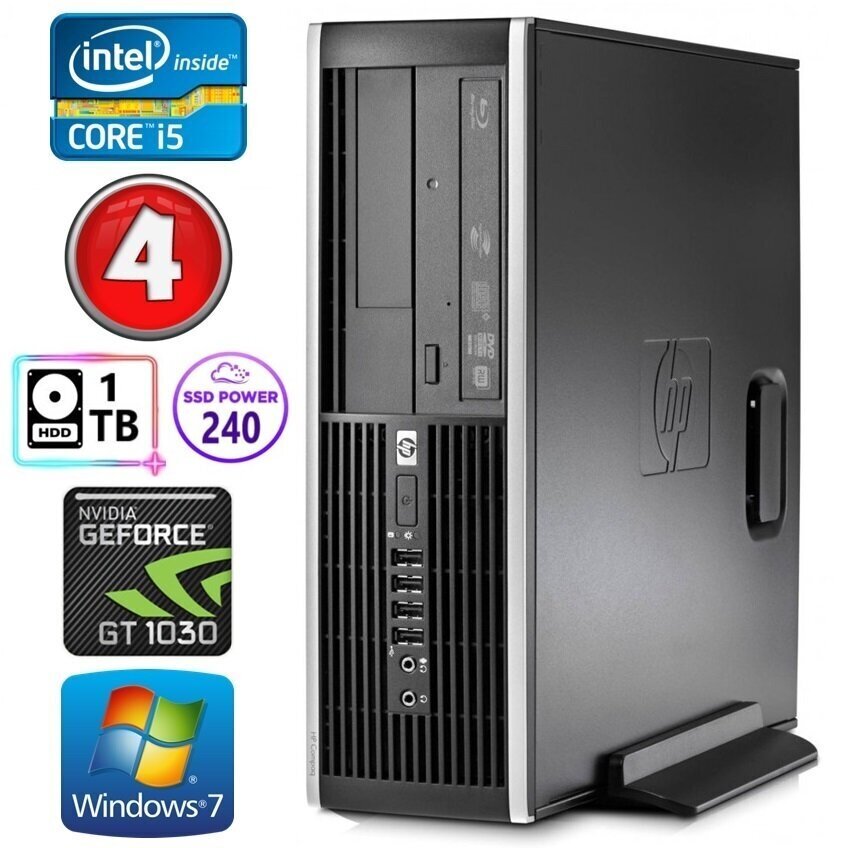 HP 8100 Elite SFF i5-750 4GB 240SSD+1TB GT1030 2GB DVD WIN7Pro hinta ja tiedot | Pöytätietokoneet | hobbyhall.fi