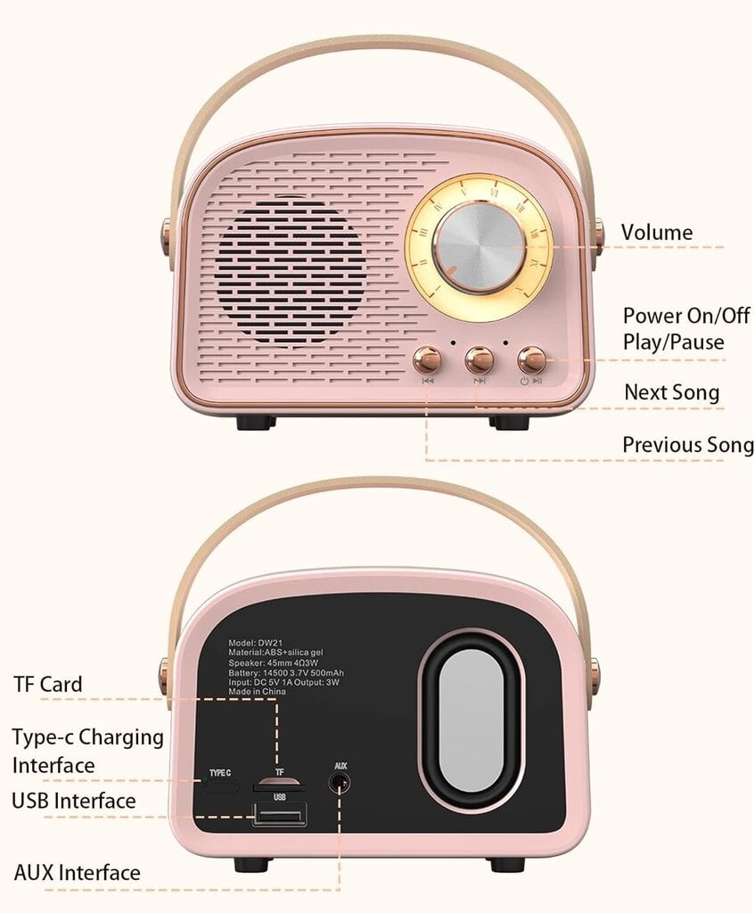 Mini Radio Bluetooth-kaiutin, kannettava pieni kaiutin hinta ja tiedot | Kaiuttimet ja soundbarit | hobbyhall.fi