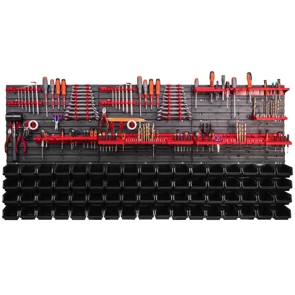 Työkalu seinä 1728 x 780 mm pinoamislaatikot työkaluteline seinälevy asennuskiskot autotalli varastointi työpaja harrastus (68 laatikkoa musta) hinta ja tiedot | Työkalupakit ja muu työkalujen säilytys | hobbyhall.fi