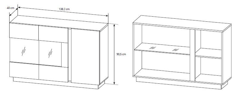 Lipasto Arco 138, valkoinen / tammi hinta ja tiedot | Lipastot | hobbyhall.fi