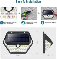 Solar Light Outdoor [4 pakkaus 2000 mAh] 60 LED aurinkovalo hinta ja tiedot | Puutarha- ja ulkovalot | hobbyhall.fi