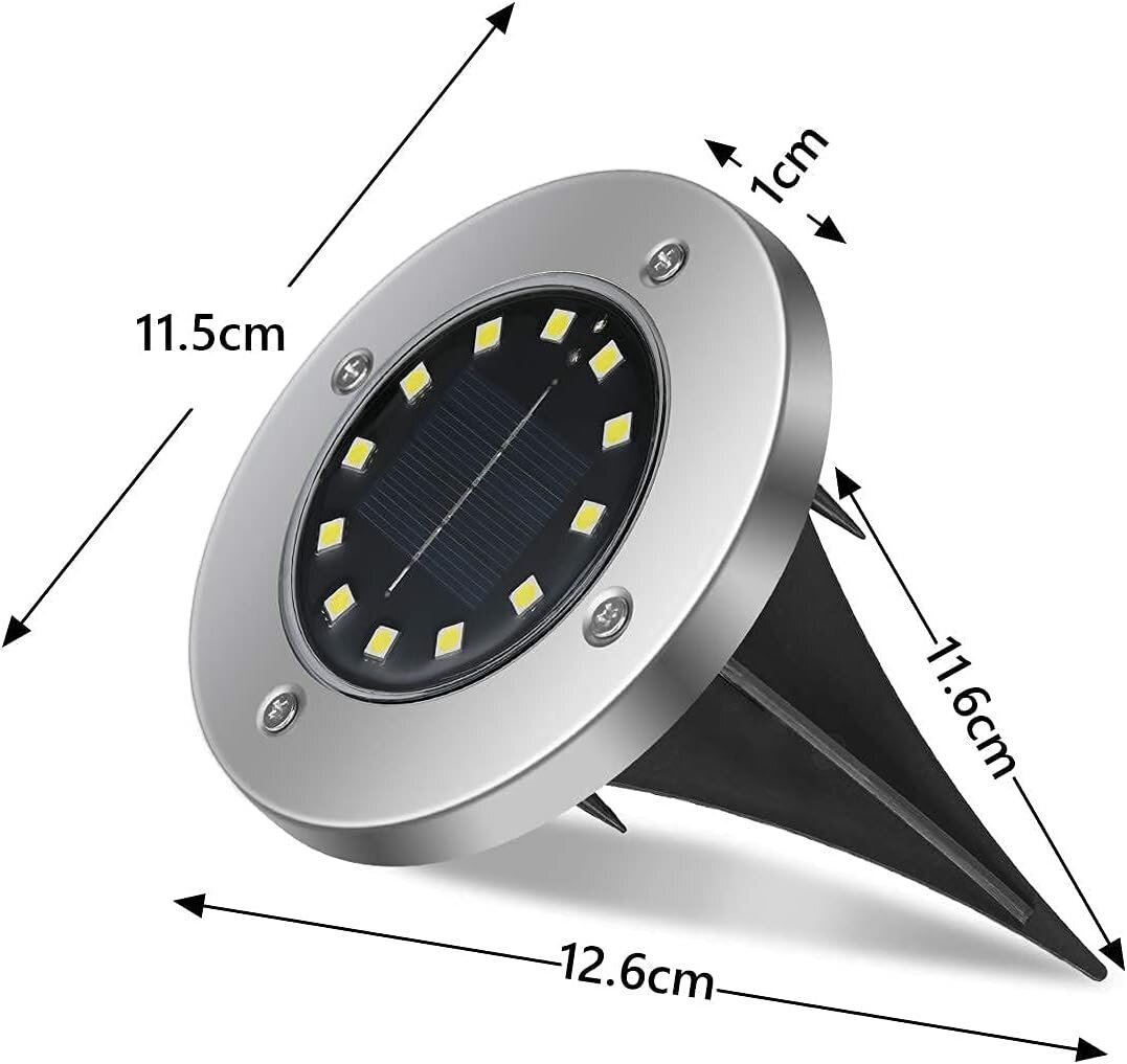 12LED aurinkolamppuja ulkokäyttöön, 12kpl puutarhavalaisimia maavalaisimiin hinta ja tiedot | Puutarha- ja ulkovalot | hobbyhall.fi