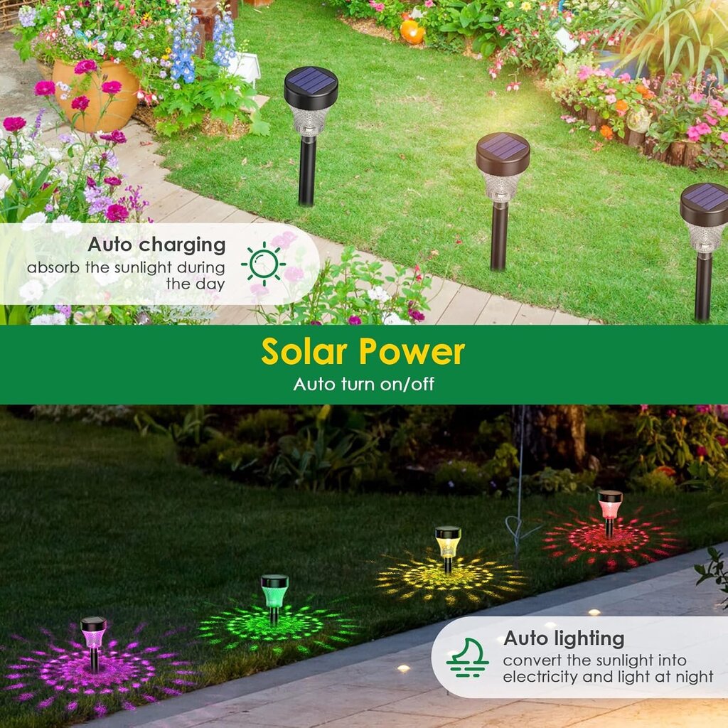 Solar Garden Lights Outdoor, 6 Pack Solar Lights Outdoor hinta ja tiedot | Puutarha- ja ulkovalot | hobbyhall.fi