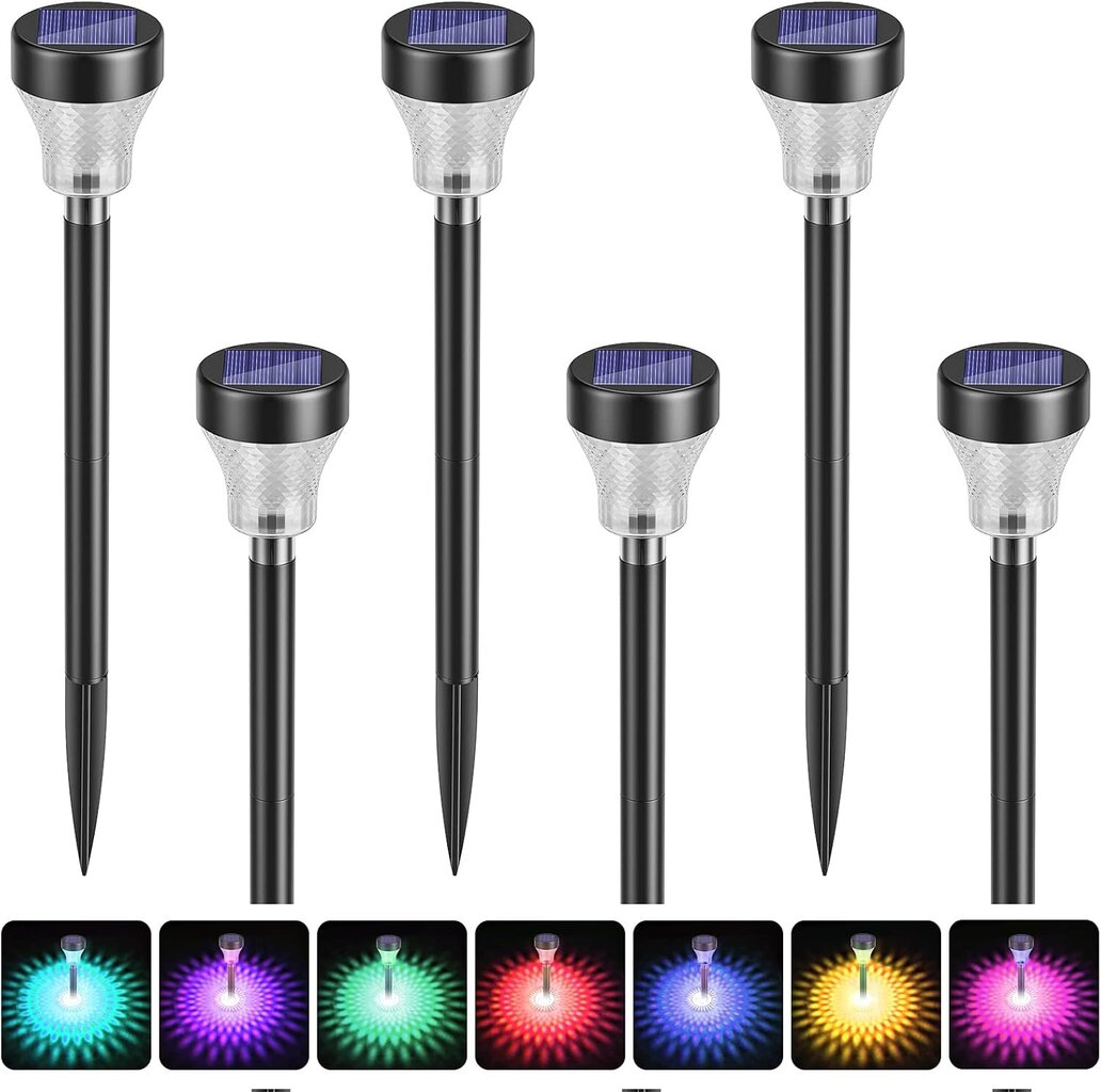 Solar Garden Lights Outdoor, 6 Pack Solar Lights Outdoor hinta ja tiedot | Puutarha- ja ulkovalot | hobbyhall.fi