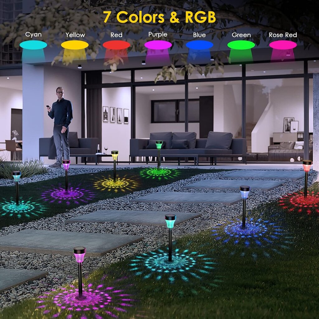 Solar Garden Lights Outdoor, 6 Pack Solar Lights Outdoor hinta ja tiedot | Puutarha- ja ulkovalot | hobbyhall.fi