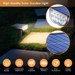 Solar Garden Lights Outdoor, 9 LED RGB värin vaihtava ulkona hinta ja tiedot | Puutarha- ja ulkovalot | hobbyhall.fi