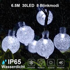 30 ulkona säänkestävää LED-valosarjaa 6,5 metriä 8 vilkkuvaa hinta ja tiedot | Puutarha- ja ulkovalot | hobbyhall.fi