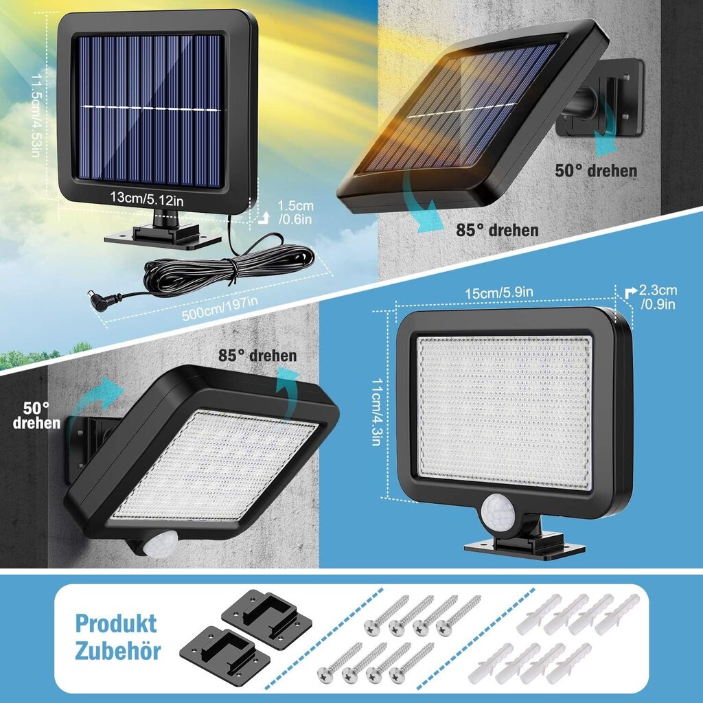 56 LED Outdoor Solar Motion Sensor Light hinta ja tiedot | Puutarha- ja ulkovalot | hobbyhall.fi