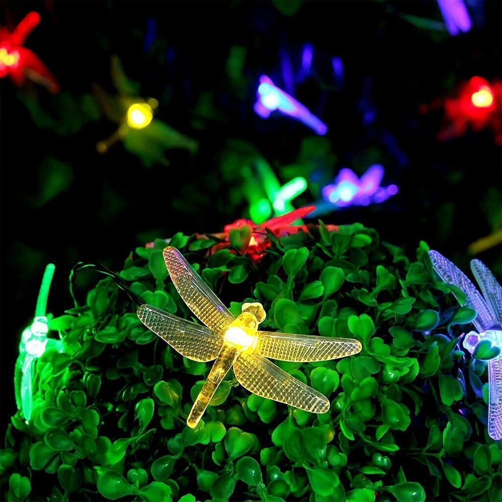 50 LED Solar String Lights Outdoor Dragonfly String Lights hinta ja tiedot | Puutarha- ja ulkovalot | hobbyhall.fi