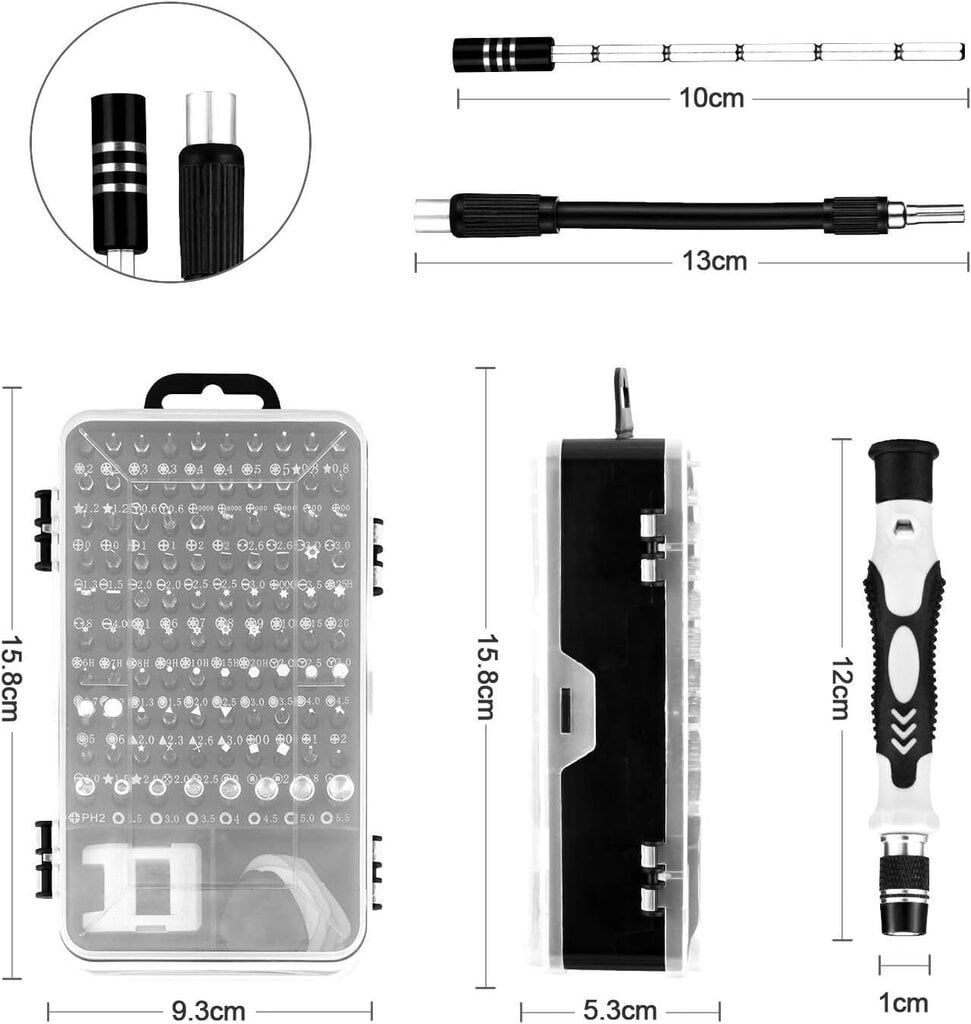 115 in 1 mini tarkkuusruuvimeisselisarja, tarkkuusruuvimeisseli hinta ja tiedot | Käsityökalut | hobbyhall.fi