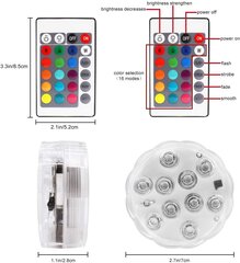 Upotettavat LED-valot kaukosäätimellä, 16 väriä hinta ja tiedot | Puutarha- ja ulkovalot | hobbyhall.fi