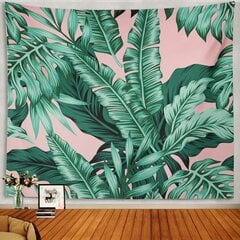 Tapestry seinälle ripustettava Tropical Green Leaves Pink Exotic Leaf hinta ja tiedot | Käsityökalut | hobbyhall.fi