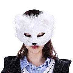 Halloween-asupäähineet - Tekokarvainen White Fox Mask -sarjakuva hinta ja tiedot | Kasvoöljyt ja seerumit | hobbyhall.fi