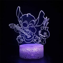 3d Illusion Stitch Night Light - Stitch Light 7 väriä vaihtaa kosketuskytkintä, sarjakuva Stitch Lamp huoneen sisustus lapsille Birthday-A hinta ja tiedot | Lastenhuoneen valaisimet | hobbyhall.fi