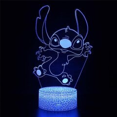 3d Illusion Stitch Night Light - Stitch Light 7 väriä vaihtaa kosketuskytkintä, sarjakuva Stitch Lamp huoneen sisustus lapsille Birthday-C hinta ja tiedot | Lastenhuoneen valaisimet | hobbyhall.fi