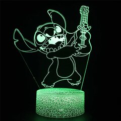 3d Illusion Stitch Night Light - Stitch Light 7 väriä vaihtaa kosketuskytkintä, sarjakuva Stitch Lamp huoneen sisustus lapsille Birthday-E hinta ja tiedot | Lastenhuoneen valaisimet | hobbyhall.fi