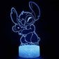 3d Illusion Stitch Night Light - Stitch Light 7 väriä vaihtaa kosketuskytkintä, sarjakuva Stitch Lamp huoneen sisustus lapsille Birthday-F hinta ja tiedot | Lastenhuoneen valaisimet | hobbyhall.fi