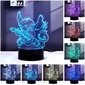 2 in 13D Illusion Animation LED-valo RGB 16 Colors Remote hinta ja tiedot | Lastenhuoneen valaisimet | hobbyhall.fi