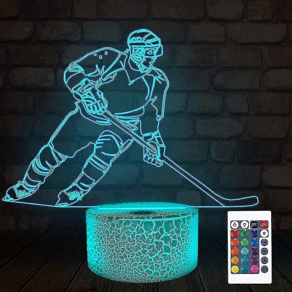 Hockey Puck 3d Light, Halo Bedside Illusion Pimeässä hohtava laser Halo D 16 väriä vaihtava kaukosäädin, liiketuuletin, personoitu makuuhuoneen sisustus Paras