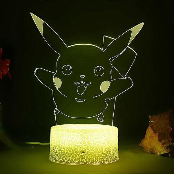 Pikachu Creative Network Celebrity 3D -yövalo söpö tyttö pöytävalopistoke miesten makuuhuoneen nukkumaan LED-sängyn valaisin