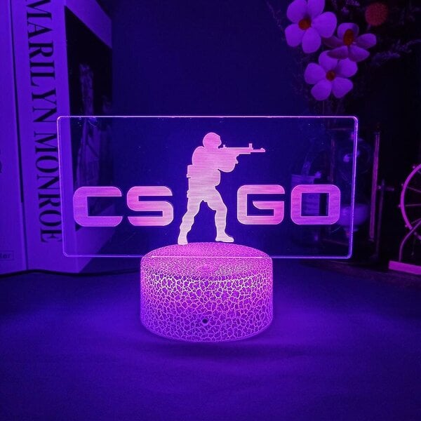 CS GO -peli LOGO yölamput USB Counter-Strike 3D yöpöydän valot pelihuoneen LED tunnelman koristelu syntymäpäivälahjaksi