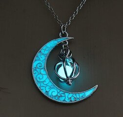 Sterling hopea koruja Crescent Moon ja Star Riipus kaulakoru hinta ja tiedot | Kaulakorut | hobbyhall.fi