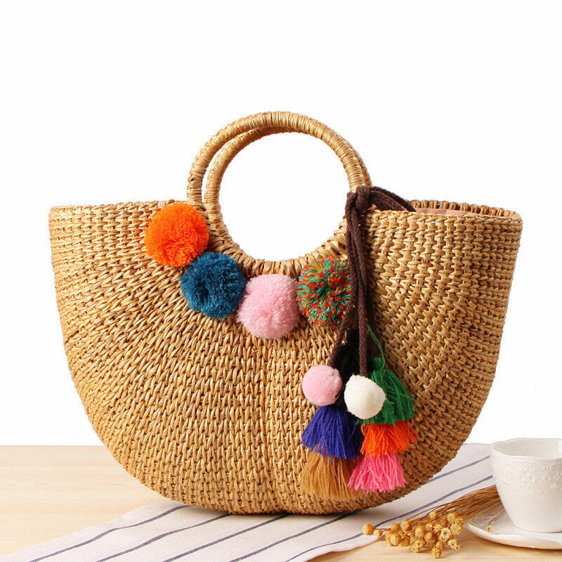 Naisten suuri Straw Beach Tote Hobo Summer käsin kudottu laukku lompakko hinta ja tiedot | Naisten laukut | hobbyhall.fi