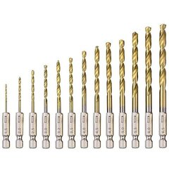 HSS Twist Drill Bit 13 kpl High Speed teräs kuusioporanterät hinta ja tiedot | Maaporat | hobbyhall.fi