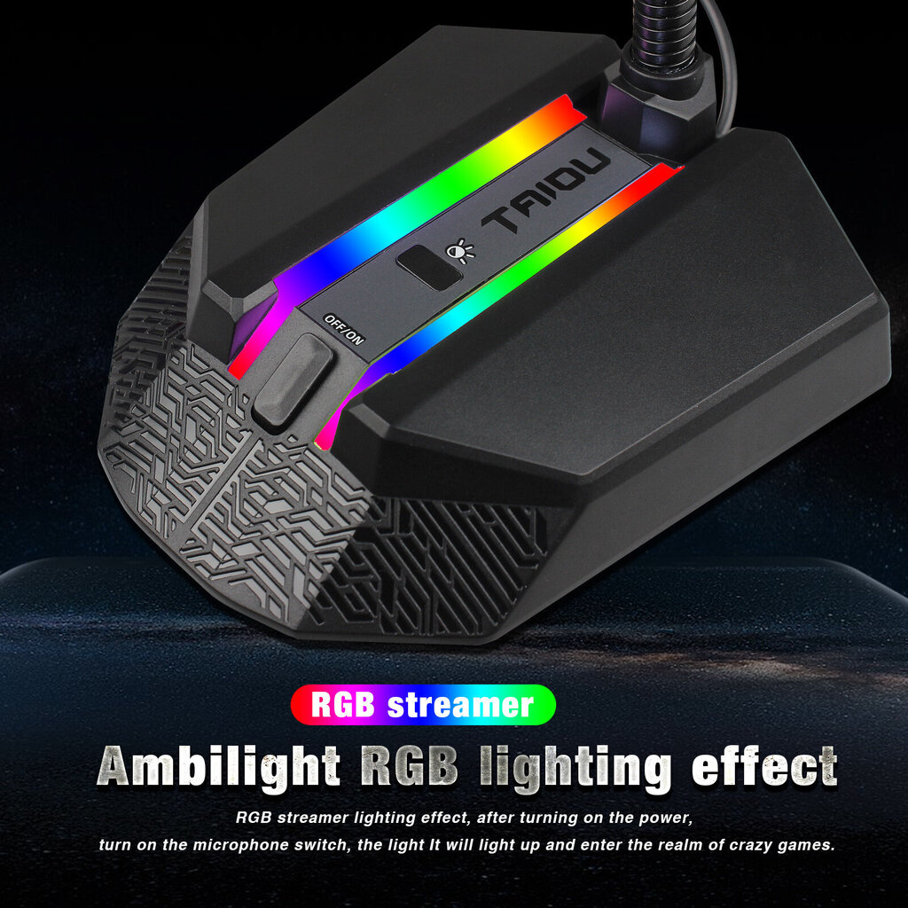 Tietokonemikrofoni, RGB valoisa joustava USB-mikrofoni, kuljettajaton äänichat-videoneuvottelumikrofoni hinta ja tiedot | Mikrofonit | hobbyhall.fi