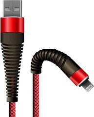 USB-A + Lightning-kaapeli Fusion Fishbone 30W / 3A / 1,5m punainen hinta ja tiedot | Fusion Accessories Puhelimet, älylaitteet ja kamerat | hobbyhall.fi