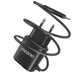 Dudao 2x USB-seinälaturi sisäänrakennetulla Lightning 12 W kaapelilla, musta (A2ProL musta) hinta ja tiedot | Puhelimen laturit | hobbyhall.fi