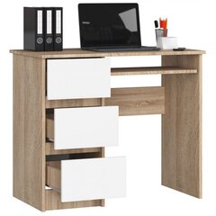 Työpöytä NORE A6, vasen, tammen väri/valkoinen hinta ja tiedot | Tietokonepöydät ja työpöydät | hobbyhall.fi
