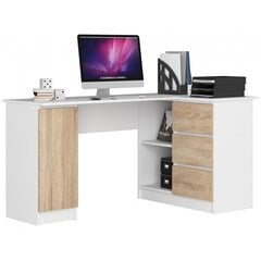NORE B20 -työpöytä, oikea, valkoinen/tammi hinta ja tiedot | Tietokonepöydät ja työpöydät | hobbyhall.fi