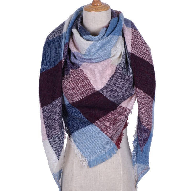 Scarf Dam Rutig Scarf Oversized Vinter Scarf Dam Sininen pinkki hinta ja tiedot | Naisten huivit | hobbyhall.fi