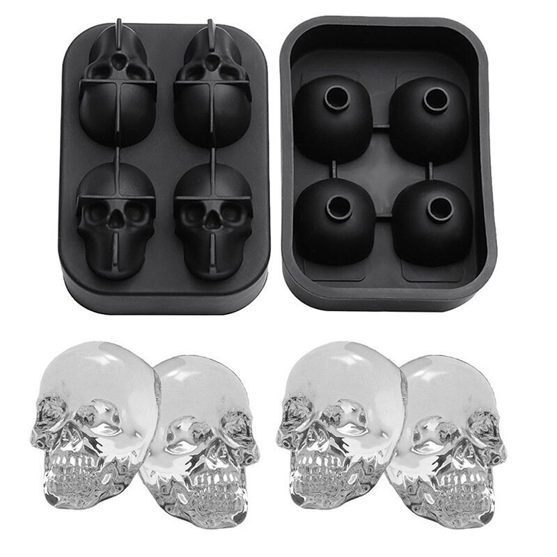 3D Skull Ice Muotit (2 pakkaus) Helposti irrotettavat silikonimuottit, 8 söpöä hinta ja tiedot | Vesijäähdytystarvikkeet | hobbyhall.fi