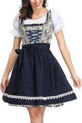 Oktoberfest Flower Pattern Dirndl Dress Bavaria Beer Dress XL hinta ja tiedot | Naamiaisasut | hobbyhall.fi