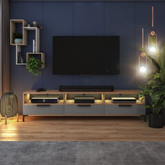 TV-pöytä Selsey Fault LED-valolla, ruskea/harmaa hinta ja tiedot | TV-tasot | hobbyhall.fi