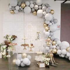 Valkoinen ja harmaa Balloon Wreath Arch Kit, Party Decor Balloon Kit hinta ja tiedot | Ilmapallot | hobbyhall.fi